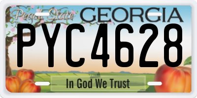 GA license plate PYC4628