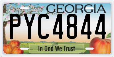 GA license plate PYC4844