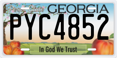 GA license plate PYC4852