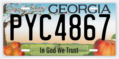 GA license plate PYC4867
