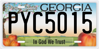 GA license plate PYC5015