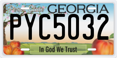 GA license plate PYC5032
