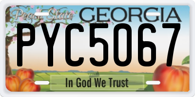 GA license plate PYC5067
