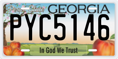 GA license plate PYC5146