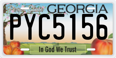 GA license plate PYC5156