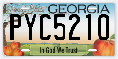GA license plate PYC5210