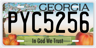 GA license plate PYC5256