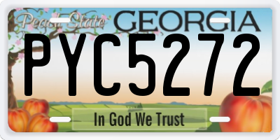 GA license plate PYC5272