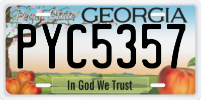 GA license plate PYC5357