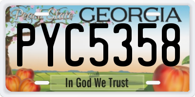 GA license plate PYC5358