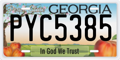 GA license plate PYC5385