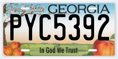 GA license plate PYC5392