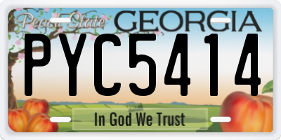 GA license plate PYC5414