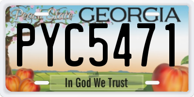 GA license plate PYC5471