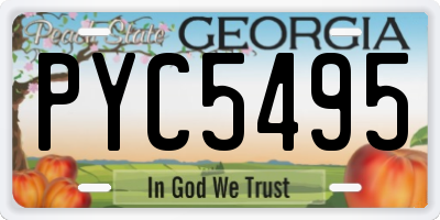 GA license plate PYC5495