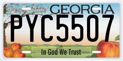 GA license plate PYC5507