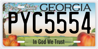 GA license plate PYC5554