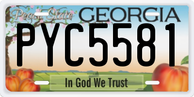 GA license plate PYC5581