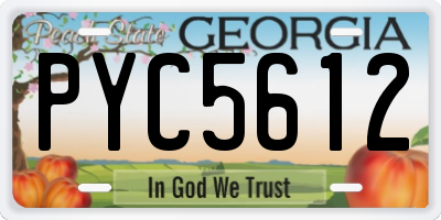 GA license plate PYC5612