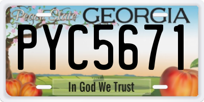 GA license plate PYC5671