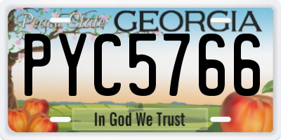 GA license plate PYC5766