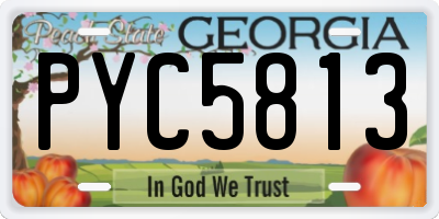 GA license plate PYC5813