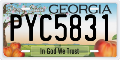 GA license plate PYC5831