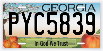 GA license plate PYC5839