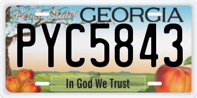 GA license plate PYC5843