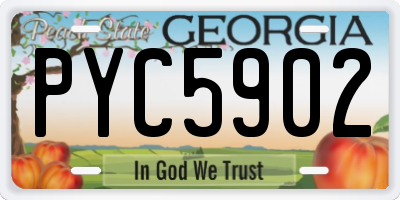 GA license plate PYC5902