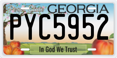 GA license plate PYC5952