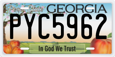 GA license plate PYC5962