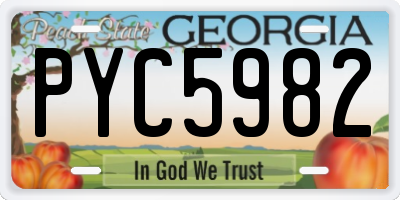 GA license plate PYC5982
