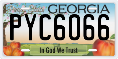 GA license plate PYC6066