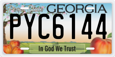 GA license plate PYC6144