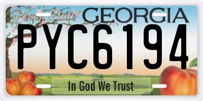 GA license plate PYC6194