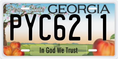 GA license plate PYC6211