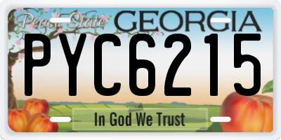 GA license plate PYC6215