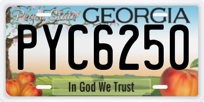 GA license plate PYC6250