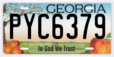GA license plate PYC6379