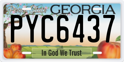 GA license plate PYC6437