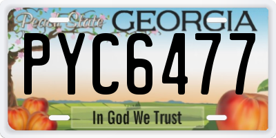 GA license plate PYC6477