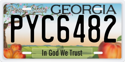 GA license plate PYC6482
