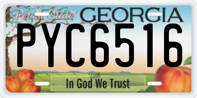 GA license plate PYC6516