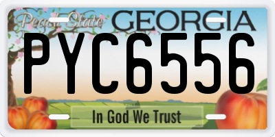 GA license plate PYC6556