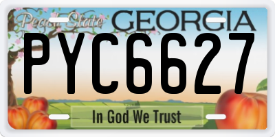 GA license plate PYC6627