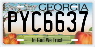 GA license plate PYC6637