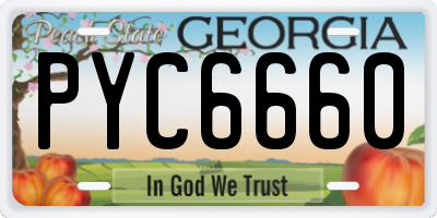 GA license plate PYC6660