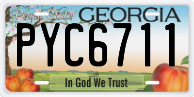 GA license plate PYC6711