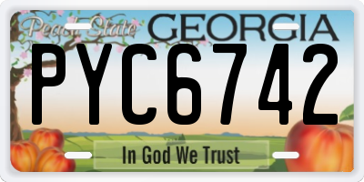 GA license plate PYC6742
